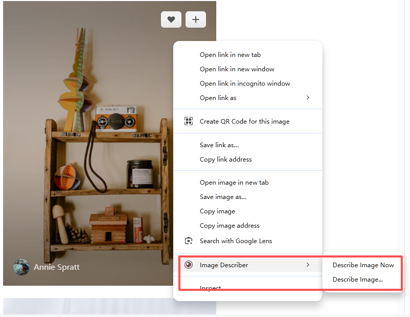 Screenshot of Right-Click Menu