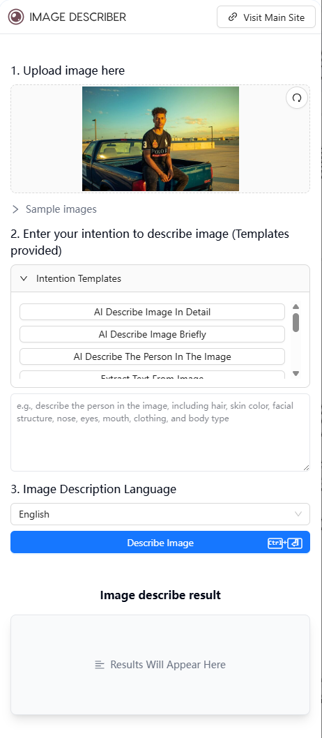 Screenshot of Side Panel Interface